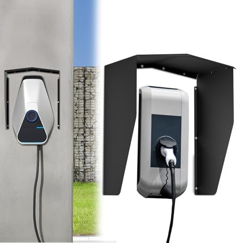AufuN Wallbox Wetterschutz Schutzdach für e-Auto Ladestation, Steckdose Regenschutz Wallbox Weather Protection für EV Charging Holder Protective Roof Wall Mount Edelstahl Abdeckung, 40x25x46 cm