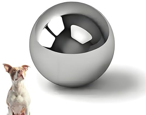 Stainless Steel Dog Food Slow Feeder Ball - 2.5in - Slows Fast Eating, Fun Feeding for All Dogs - Durable, Smooth (Small)
