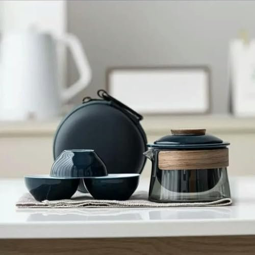VIXDA 1 Bowl 3 Cup Zen Teapot and Tea Cup Set Kit Household Tea Making Travel Set Outdoor Portable Bag Chinese Tea Set Supplies