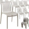 tectake® Gartenstühle stapelbar, Gartenmöbel Set, Balkon Möbel, Bistro Set, Sessel, Outdoor Möbel, Balkonmöbel, Terrassenmöbel - Taupe, 6er Set
