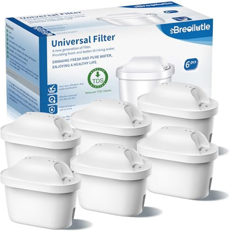 BREOILUTLE Filtri, Sostituzione per Brita Maxtra+ Plus, Maxtra Pro All-in-1 Filtro, Filtro per Bollitore Compatibile Con Brita Mavea Filtri per acqua, Riducono Cloro, odori (6, Reduce TDS)