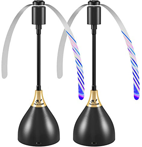 TMACTIME - Ventilador antimosca, 2 unidades, antimosquitos plegable y suspendido, ventilador de mesa exterior eficiente alimentado por USB o batería, para picnic, fiesta, cocina (negro, 2 PC)