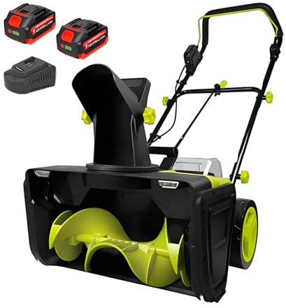 BANGBANGJI Battery Powered Snow Blower 3500 W, Snow Blower Cordless With Adjustable Chute & LED Lights, 20 Width, 10 Depth, 25ft Max Throw for Residential and Commercial Areas