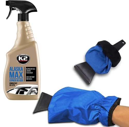 TailoTec Rascador de Hielo para Coche - Liquido Quita Hielo Coche - Rasqueta Parabrisas Eficiente (20 x 9 cm) - Quita Hielo Resistente para Parabrisas y Luna de Coche (1 RASQUETA + Spray)