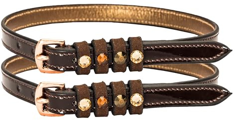 Imperial Riding Sporenriemen „Pardouz“, Lackleder Akzente mit Strasssteinen, 52cm, Braun-Bronze