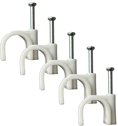 Kabelschellen Nagelschellen für Kabel 14mm, Weiße 100 Stück