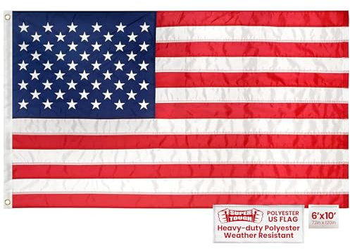 Super Tough Amerikanische Flagge außen – robustes USA-Emblem mit gestickten Sternen – Allwetterstoff – patriotische Flaggen für den Außenbereich – US-Standard-Nationalsymbol – Rot/Weiß/Blau