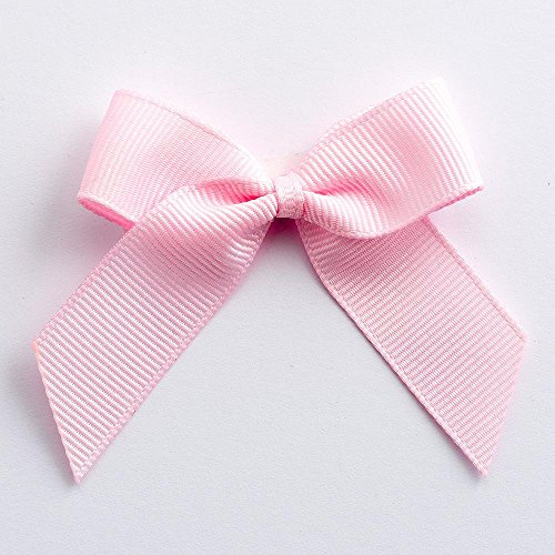 Italian Options Small Grosgrain Ribbon Bows Self Adhesive Bows for Crafting Gifts Sewing Hair Bow Wedding Stationery Floristry Cakes Crafts Decorations Pale Pink 12 Pack 5cm