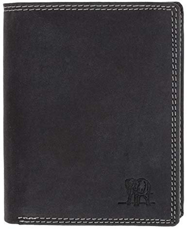 Geldbörse Leder Hunter Ledergeldbörse Geldbeutel Herren + Schlüsseletui (Hochformat Schwarz)