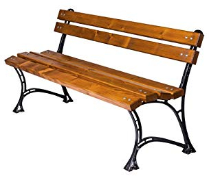 Naka24 Parkbank Gartenbank Gestell aus Aluminium Massivholz Kiefer | Gartenmöbel Balkonmöbel Terassenmöbel aus Holz | Sitzbank Kieferholz 160 cm Lattenstärke 32 mm (31141 160cm Aluminium)