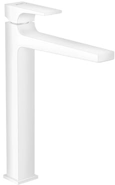 hansgrohe Wasserhahn Metropol, wassersparende Armatur mit Komfort-Höhe 260mm mit Push-Open Ablaufgarnitur, Mattweiß