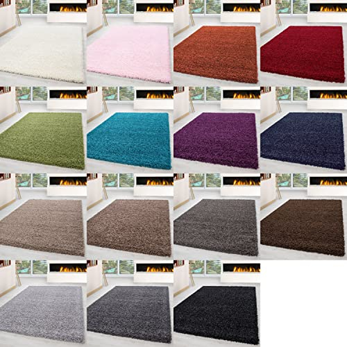 HomebyHome Shaggy Teppich 200x300 Wohnzimmer (200x290 cm) - Shaggy Teppich Hochflor Lila Extra Weich und Flauschig - Langflor Teppiche für Schlafzimmer, Küche, Flur - Carpet, Halı, Kilim