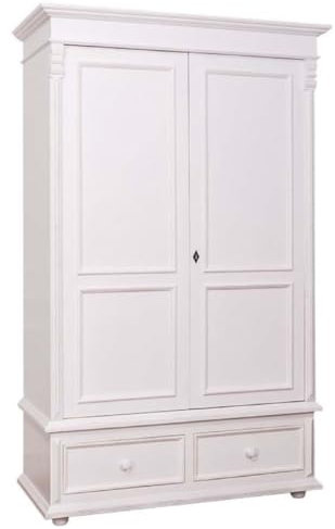 Casa Padrino Landhaus Stil Kleiderschrank Weiß - Kleider Schrank Shabby H 206 cm B 127 cm T 61 cm - Landhaus Stil Möbel