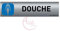 AUA SIGNALETIQUE - Plaque de porte Aluminium brossé imprimé AluSign - 200x50 mm - Double Face adhésif au dos - Impression UV directement sur l'aluminium (Pas de contre collage) (Douche Homme)