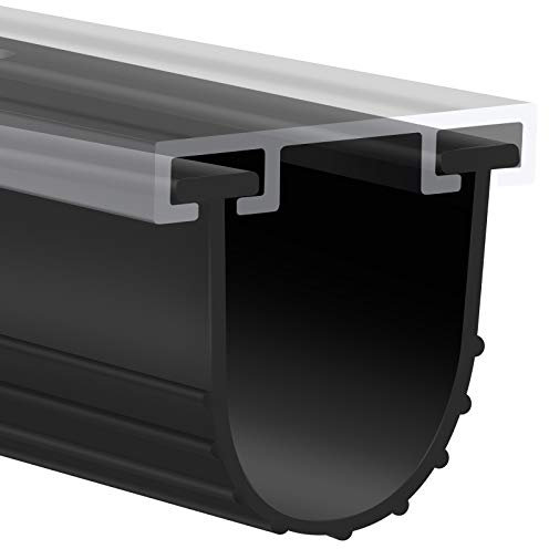 Dichtungsband für Garagentor, U-Bottom, Dichtungsband, Ersatz, wetterfest, universelle Abdichtung, professionelle Qualität, T-Gummi, 5/16 Zoll T-Enden, 9,5 cm Breite x 4,6 m Länge (schwarz)