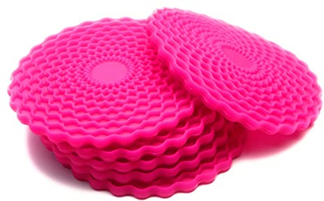 Pink Drinks Coasters Set of 6 by Stone & Thyme - a UK Brand. Non Slip, Heatproof & Easy to Clean. Colourful Decorative Home Accessories That Protect All Surfaces.