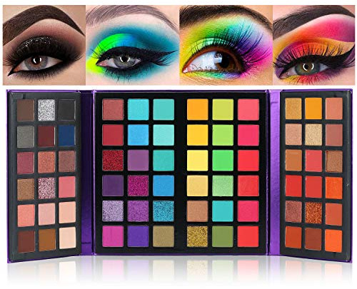 BestLand 72 Colors Ultra Secret Eyeshadow Palette, 4 in1 Color Board Matte Shimmer Glitter Nude Natural All In One Makeup Palette Blendable Pigmented Make Up Green Eye Shadow Pallet Gift Kit