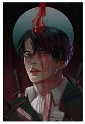 Japanisches Anime-Poster Levi Ackerman Hot Attack on Titan auf Leinwand Poster Wandkunst Dekor Bild Gemälde für Wohnzimmer Schlafzimmer Dekoration 50 × 75 cm