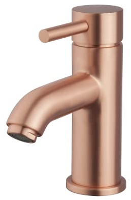 Waschbecken Wasserhahn Cadans Kiwa Aufbau Niedrig Mischbatterie Rund Brushed Kupfer 1 Griffe