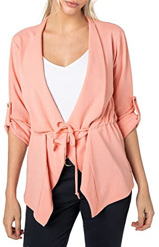 Sublevel Damen Blazer zum Binden Lässig Rose L