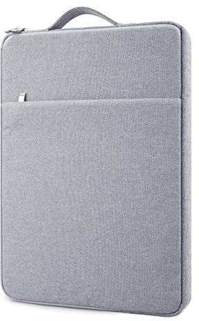 MicaYoung 16 Inch Laptop Sleeve Case Water-Resistant Carrying Cover Bag with Front Pocket Retractable Handle Computer protection Cover for MacBook 16 Inch, Grey