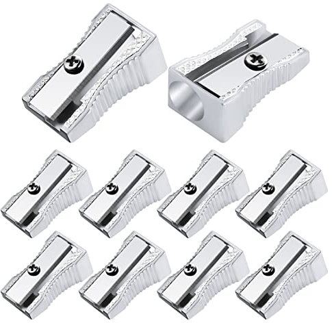 cobee Bleistiftspitzer 10 Stück Einloch-Aluminiumlegierung Bleistiftspitzer Handheld Metall-Bleistiftspitzer Mini-Bleistiftspitzer Metallkeil-Anspitzer für Bleistifte Erwachsene Kinder Schulen Büros