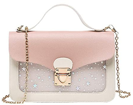 Hjkiopc Borsa a tracolla per ragazze,Principessa Borsa per Bambina,alla moda,borsa a tracolla,Idea Regalo piccola ragazza Compleanno Natale(Stella rosa)