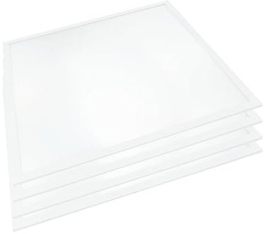 LED Panel, Deckenleuchte Büro, Rasterleuchte 62x62 cm, UGR<19, 36 W | 3600 lm | mit Marken-Netzteil | ENEC | LED Bürolampen für Rasterdecken (Warmweiß, 4 Stück)