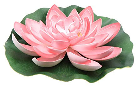 Happyyami 28cm Floating Flower Artificial Water Lily for Garden No Watering Needed