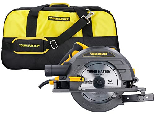 1400W Circular Saw, Heavy Duty Wood Cutting Tool with 2m Electrical Cord, Powerful Motor, 185mm Blade Diameter, Vacuum Cleaner Adaptor, Aluminium Guard with Bag