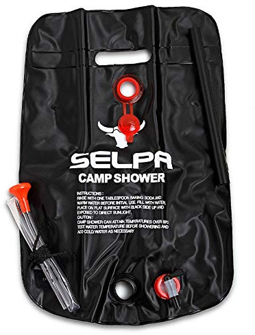 Yuemei 10L Solar Beheizte Solarduschen Duschtasche, Tragbare Duschwasser Badetasche Campingdusche Reisedusche Für Outdoor Camping Wander Camp (Black, 10L)