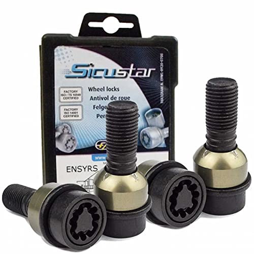 Tornillos antirrobo asiento esférico R14 2-pcs. M14x1,5 34mm FSS-2449B compatible con Mercedes-Benz A-Klasse B-Klasse C-Klasse Coupe C-Klasse T-Model C