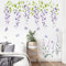 Runtoo Purple Flower Butterfly Wall Decals Hanging Lavender Floral Wall Stickers for Girls Bedroom Living Room Home Decor