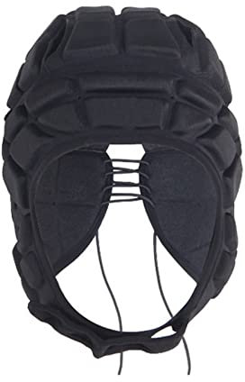 Rugbyhelm, Sport, Kopfschutz, Fußball, Schutzhelm, Kopfschutz, Torwart, Fußball, verstellbar, Kappe, Ausrüstung, reduziert, Schutz gegen Stöße, Mädchen, Jungen, Schwarz, S