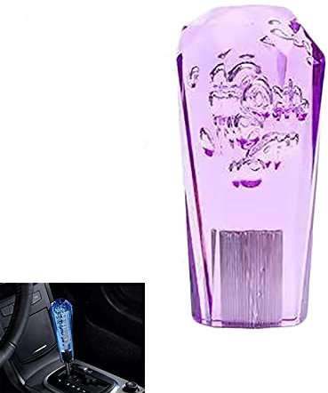Torcarvh Schaltknauf Crystal Diamond Automatischer Schaltknauf Auto Leuchtender modifizierter Pollerkopf Passend für die meisten automatischen manuellen Fahrzeuge (Lila, 10 CM)