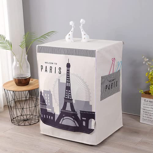 BaoT8YLu Housse de machine à laver, housse de machine à laver, housse de sèche-linge automatique pour protéger la machine à laver à chargement frontal (tour Eiffel, taille L 60 x 60 x 85 cm)