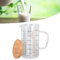 Taza Medidora De Vidrio, Vaso De Precipitados Graduado Con Asa Y Tapa Para Hornear, Cocinar, Verter Líquido(600ml)