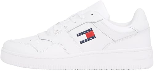 Tommy Jeans Tjm Retro Basket Ess Em0Em01395, Sneaker, Uomo, Bianco (White), 46 EU