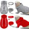 Foaincore 6 Pcs Ferret Clothes Accessories - Harness and Leash Set, Safe Collar Bell, Soft Sweatshirt for Guinea Pig, Hamster, Chinchilla, Teacup Chihuahua - Grey and Red