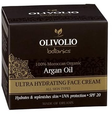 Olivolio ultra Feuchtigkeit Gesichtscreme mit 100% Bio Arganöl für trockene Haut - ohne Mineralöl und Parabene
