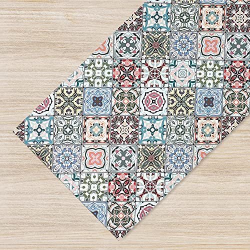 Il Gruppone Passione Casa Tappeto Cucina Antiscivolo Made in Italy Passatoia Antimacchia Multiuso Corridoio Soggiorno Lavabile in Lavatrice - Piastrelle - 50x150 cm