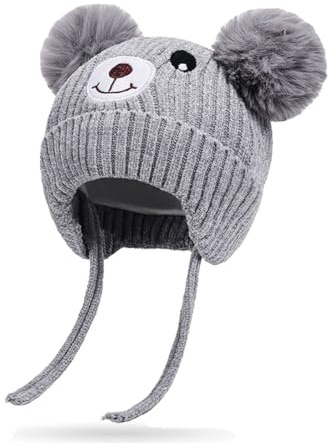 Rayson Bonnet Bébé Fille Garçon Hiver Chaud et Cache-Oreilles | Cagoule Doublée en Polaire,Chapeaux Tricotés,Confortable et Élastique,con Motif Animal