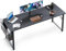 ODK Schreibtisch, 160x55x73,5cm Computertisch Schwarz Bürotisch mit Kopfhörer Halter und Aufbewahrungstasche, Arbeitszimmer Holz PC Tisch Officetisch für Home, Office