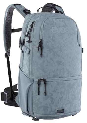 EVOC STAGE CAPTURE 16 Backpack, Wanderrucksack mit Fototasche (aufklappbares Kamerafach, Luftzirkulation am Rücken, optimale Kameratasche, Maße: 50 x 27 x 14 cm, Volumen: 16 l), Stahl