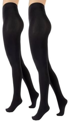 Cette Pack 1/2 Paia – Collant Termici con Interno Felpato, Collant Opachi, Calze invernali | 300 DEN | Nero | S/M, M/L, L/XL, XXL, 3XL