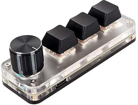 Mechanische Gaming-Tastatur, Mechanische Gaming-Makro-Tastatur, Hotswap-roter Schalter, Individuelle Knöpfe, USB-Tastatur, OSU-Tastatur, für PC-Gaming-Büroarbeit (3 Tasten 1