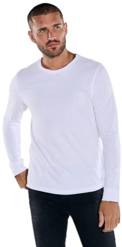 emilio adani Herren Herren Langarm-Shirt My Favorite, Reinweiss, 36285, Reinweiss in Größe L