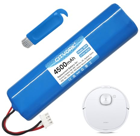 CITYORK 4500mAh 14,4 V Li-ion Ersatz Akku für Ecovacs Deebot N8, N8+, N8 Pro, N8 Pro+, N5 Home, Akku für Deebot Ozmo 900, 901, 905, 920, 930, 937 Staubsauger Ersatzakku