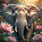 artissimo, Glasbild, 30x30cm, AG5503A, Tiere: Elefant Vintage, Bild aus Glas, Wandbild Wohnzimmer modern, Blumen und Blüten, Boho-Style