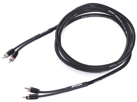 ETON Cable RCA 2P-55 de alta calidad (2 canales) de 5,5 metros de longitud, 2 conectores macho a 2 macho, cable de audio RCA a RCA, ideal para amplificador de coche/radio, unidad principal